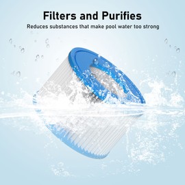 Slamate Slamate Type VI Hot Tub Filter Cartridge Comapatible with Lay-Z-Spa, Coleman SaluSpa 90352E, 58323E, 58323 Swimming Pool Pump, 16 Pack