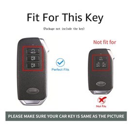 ontto 7 buttons Alloy Car Key fob Cover Case Fit for Kia EV6 GT K5 K7 K8 Sportage GT-Line Sorento 4 MQ4 Sedona Carnaval MPV Smart Leather Key holder Shell keyring keychain accessories Black-green