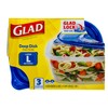 Glad GladWare Deep Dish Food Storage Containers Lock Tight Seal,