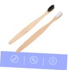 Gatuida 2pcs Natural Bamboo Toothbrushes Flexible Bristles Ergonomic Handle for