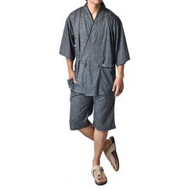 Arge C4R Jinbei, Sweat-Absorbent, Quick Drying, Yukata, Easy, Easy Chin, Loungewear, Hybrid Jinbei, Men's, Japanese 4 navy series
