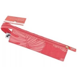 Yoobi Tray Pencil Case Coral/Leaf Design Expandable Once Unzipped