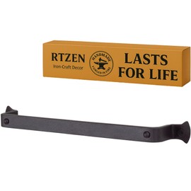 RTZEN Matte Black Hand Towel Holder for Bathroom - Handcrafted Farmhouse Wrought Iron Metal Kitchen Bar - Small Hand Towel Bar Hanger for Home or Office - Wall Mounted Rack Fits 10" Towels