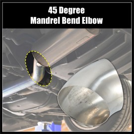 Hihaha OD 3" 45 Degree Mandrel Bend Exhaust Elbow Pipe SS304 Stainless Steel Bend Tube 20GA /.036" Wall Thickness Exhaust Piping for Car Exhaust Pipe Elbow Modified 1pcs Durable Material