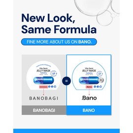 Bano Vita Genic Jelly Face Hydrating Mask 10EA – Firming Sheet Mask for Sensitive Skin, Korean Glass Skin Care with Mineral Water, Vitamin C & Niacinamide, Fragrance-Free