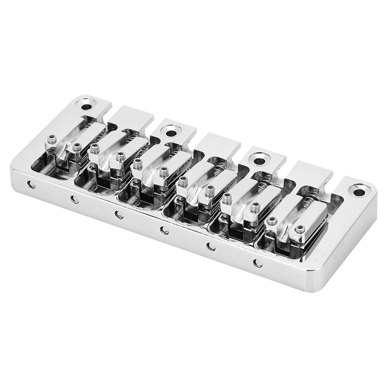 1 PC 6 String Bass Fixed Hardtail Bridge with Adjustable