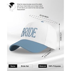 GroomBrideGifts Bridal Trucker Hat for Bachelorette Party, White + Blue Hat for Women Bride to Be Gift, Bridal Headwear