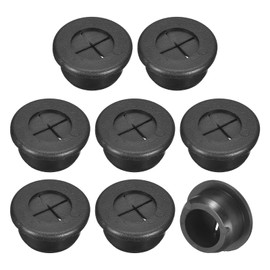 QUARKZMAN Pack of 8 Cable Grommets, 13/16 Inch (20 mm) Desk Feed-Through Flexible Rubber Plugs Grommets for Office, Computer Desk, Cable Organiser, Black