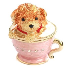 クリスタルジュエリーボックスのトップブランド ピィアース Piearth ＜ ティーカップパピー ＞ｅｘ508-1 ｅｘ508 【ピィアース直営ショップ】