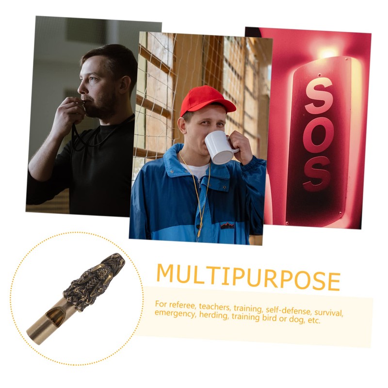 BESPORTBLE Emergency Whistle Keychain Squeeze Brass Camping Whistle Survival Tool