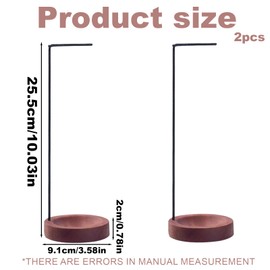 2 Stück Räucherstäbchenhalter, Umgedrehter Räucherstäbchenhalter aus Holz und Metall für Yoga, Meditation und Home Deko, Incense Holder mit Aschefänger, Elegantes Design für Büro und Wohnbereich