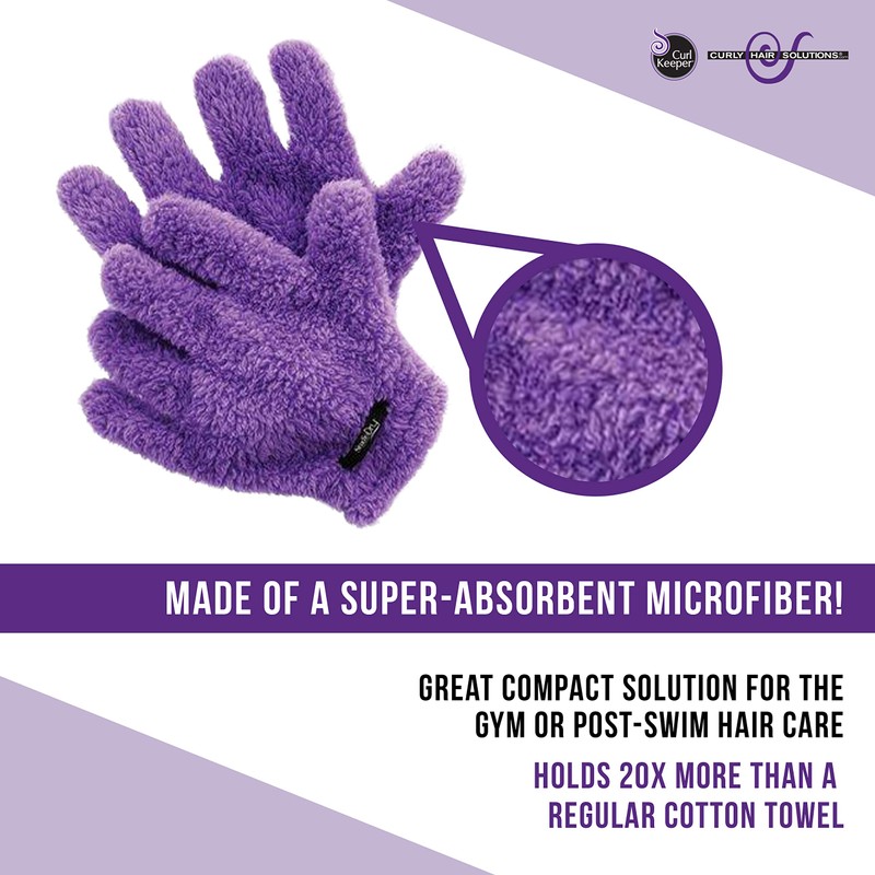 Curl Keeper Quick-Dry Styling Gloves | 2 Gloves | Microfiber
