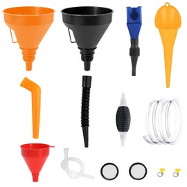 RYAN Funnel Set of 6 Funnel with Hose with Removable Spout for Car Workshop and Household Multifunctional Funnel Oil