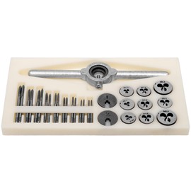 QingYJ 31pcs Mini Tap and Die Set, Tap & Die Sets M1 to M2.5, Thread Repair Kits for Threading Internal and External Threads, U7V-9PB-MX3394