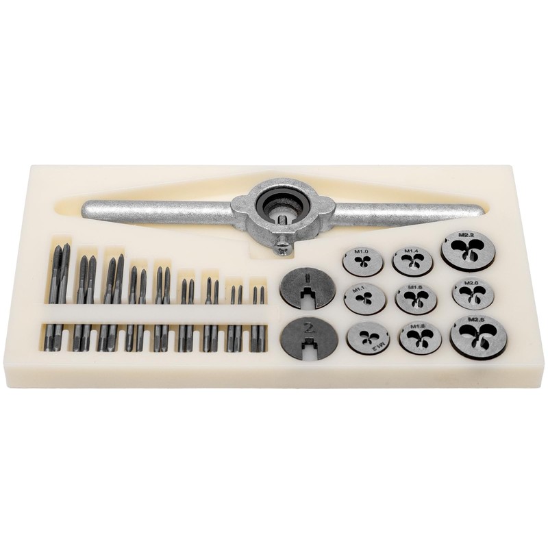 QingYJ 31pcs Mini Tap and Die Set, Tap & Die