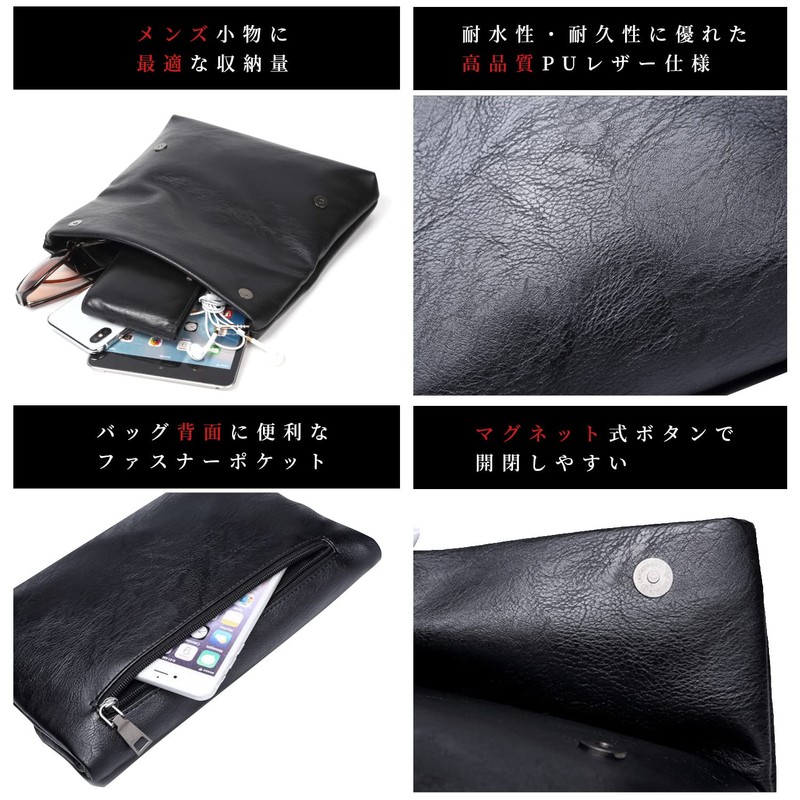 Libra Leather Clutch Bag, Bifold, 2 Sizes - black -