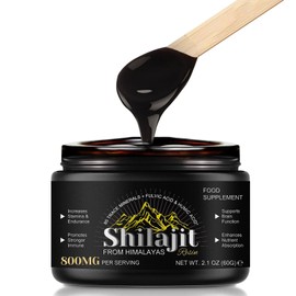 800 Mg Himalayan Shilajit Resin, Shilajit Pure Himalayan Organic, Pure Shilajit with Humic Acid, Fulvic Acid & 85+ Trace Minerals Complex, Supplement Gel for Energy & Immune Support, Men & Women, 60g