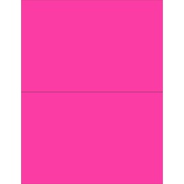 NextDayLabels - 8-1/2 x 11 Neon Color High Light Fluorescent Labels for Laser & Inkjet Printer (Pink Fluorescent, 8-1/2" x 5-1/2" - 2 Per Page | 200 Labels)