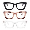 MMOWW Oprah Style Reading Glasses for Women 3 Pack Blue