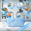 Portable Shower Caddy Basket with Handles Plastic Storage Basket Blue