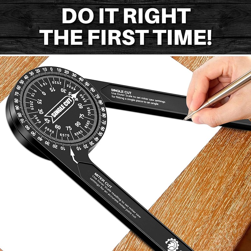 Saker Miter Saw Protractor|7-Inch Aluminum Protractor Angle Finder Featuring Precision