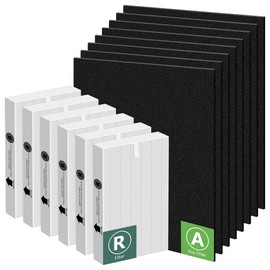 HPA300 HEPA Filter Replacement for Honeywell Air Purifier HRF-ARVP300 (6 Ture HEPA R Replacement Filter + 8 Activated Carbon Pre-Filter)