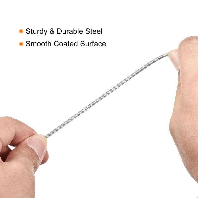 PATIKIL Security Steel Cable 2.5mm x 2m/6.56ft Coated Luggage Lock