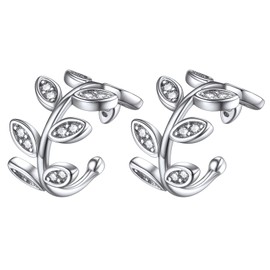 Ear Cuffs S925 Sterling Silver Leaf Non Piercing Ear Clip Cuff Wrap Earrings Hypoallergenic Earring for Women