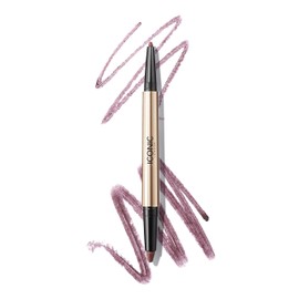 ICONIC LONDON Smokey Eye Duo Eyeliner | Creamy, Easy to Blend 2-in-1 Eyeliner Crayon, Water Resistant, Cruelty Free, Vegan Makeup (Spiced Plum) 0.027 oz