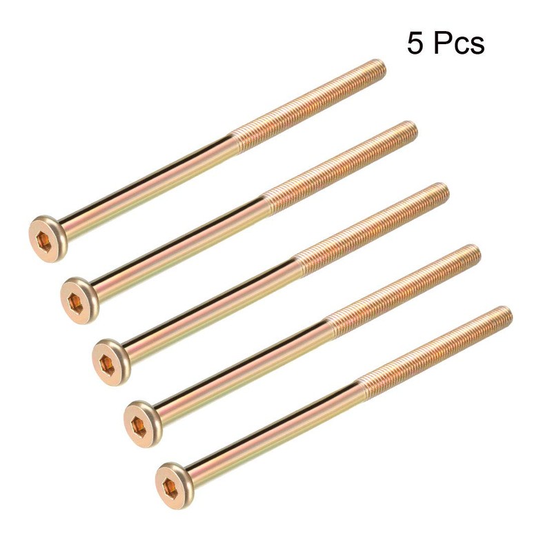 sourcing map M8x150mm Furniture Screw Hex Socket Machine Screws Zinc