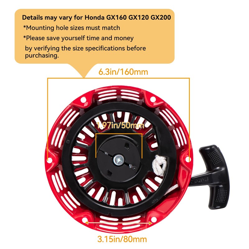 SOFO GX160 Pull Start Assembly - Compatible with Honda GX120,GX200,5.5HP,6.5HP