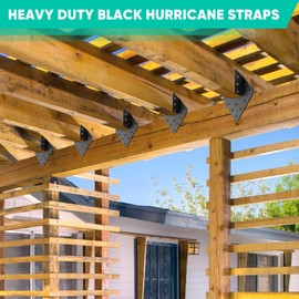14-Gauge(2MM) Heavy Duty Hurricane Ties,16Pcs Black Joist Hangers,Hurricane Straps Fit 2x4,2x6 Truss to Rafter Connector for Roofing Trusses Wood Timber,Roof Brackets,Seismic Joist Hangers