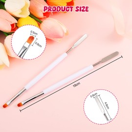 Mynoozi 2 Pcs Nail Brushes, 2 in 1 Polymer Gel Dual-Ended Tool for Poly UV Gel Acrylic Nails Extension