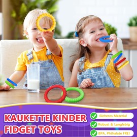 Pack of 4 Sensory Toy Fidegt Toys Chew Bracelet Children ADHD Autism Decompression Toy for Stress Relief and Anxiety Relief, Multicoloured