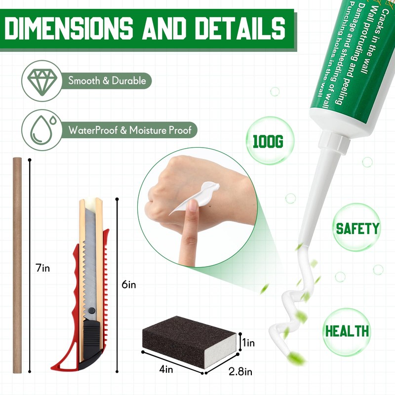Landical 22 Pcs 12 x12 x1/2 Drywall Repair Kit Drywall