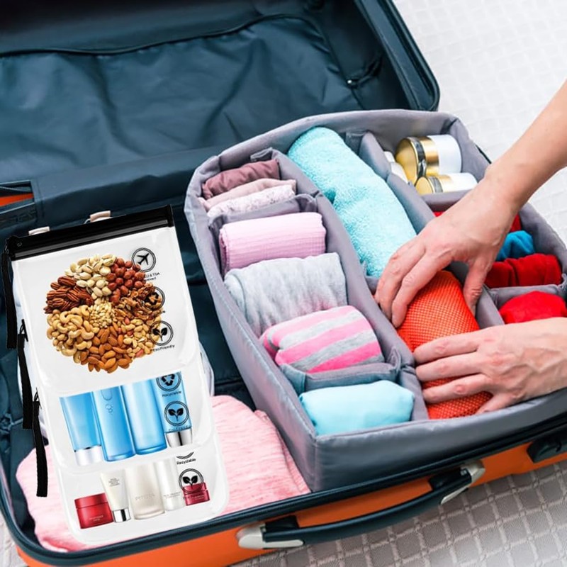 Pack of 4 Airplane Bags Liquids, 20 x 20 cm,