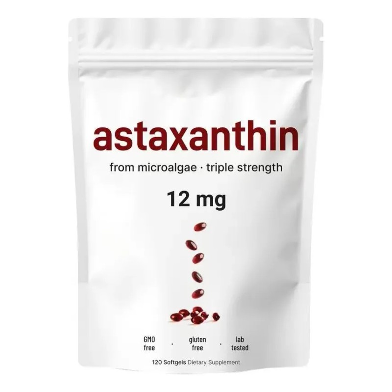 Astaxantina 12mg 120 Cápsulas Blandas Antioxidante Sin Sabor