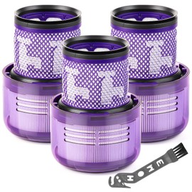 3 Pack V9 Replacement Filter for Dyson Motorbar Digital Slim Fluffy Extra Pro Cordless Vacuum SV18 V9, Replace Part 970612-01