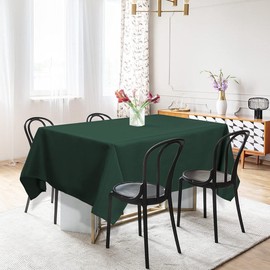 PiccoCasa Tablecloth Rectangle Wrinkle and Water Resistant, Table Cloth Wipe Clean for Kitchen Dining Wedding Party Dinner - Polyester Outdoor Table Cover Green 55"x70" / 140x178cm