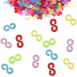 Loom Bands, Pack of 200 Loom Bands Accessories, Colourful Clasps, S-Clips for DIY Elastic Band, Bracelet, Loom Bands Set