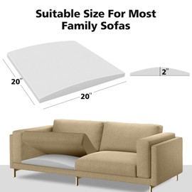 RA RUNNING ALIEN Couch Cushions Support for Sagging Seat 20"X 20"Insert pads Supports Board Sofa Furniture seat Cushion Under Sag Repair, Curved High Density Foam Replacement for Sectional Loveseat Chair Gray Set of 1