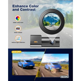 Dash Cam Front 4K Built-in 5GHz WiFi with CPL, Car Camera Dash Cam with UHD 2160P, App Control, Night Vision, Loop Recording, G-Sensor, 1.47" IPS Dashcam Includes 64GB SD Card, Supports 256GB Max