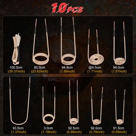 Induction Heater Coil Kit, 10 ps Of Induction Heater Coils In a Variety Of Sizes, Magnetic Induction Coils for Flexible and Long Life, Suitable for Magnetic Induction Heaters