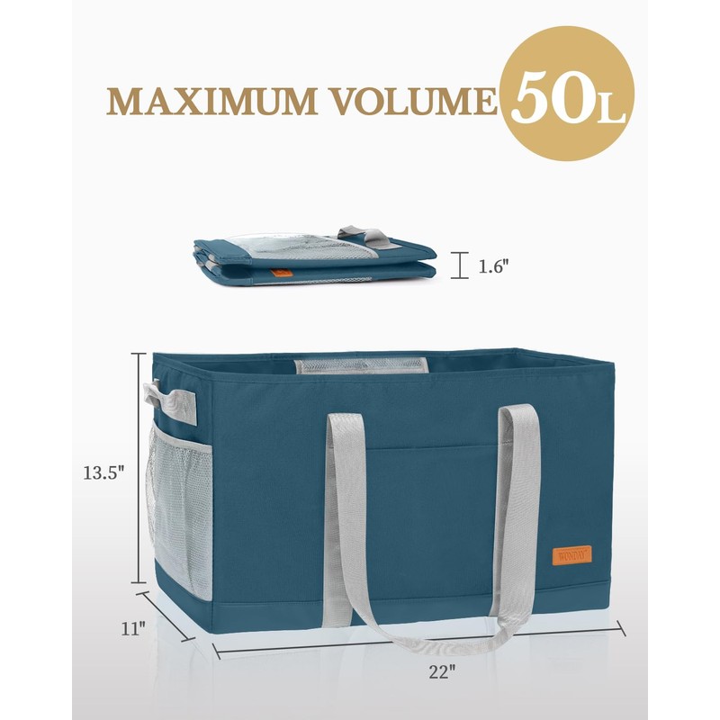 WONDAY Large Stand Up Utility Tote Bag, Reusable Grocery Bags