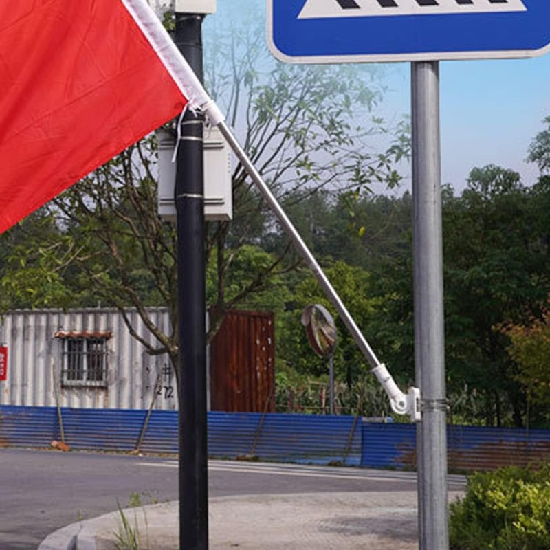 STOUCLA White Flag Pole Holder, Adjustable Wall Mount Flag Pole