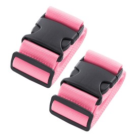 Youteer 2pcs 74″×2″Luggage Straps for Suitcases,Adjustable Suitcase Straps and Heavy Duty Strap Buckle Packing Straps Travel Accessories,Fluorescent Pink