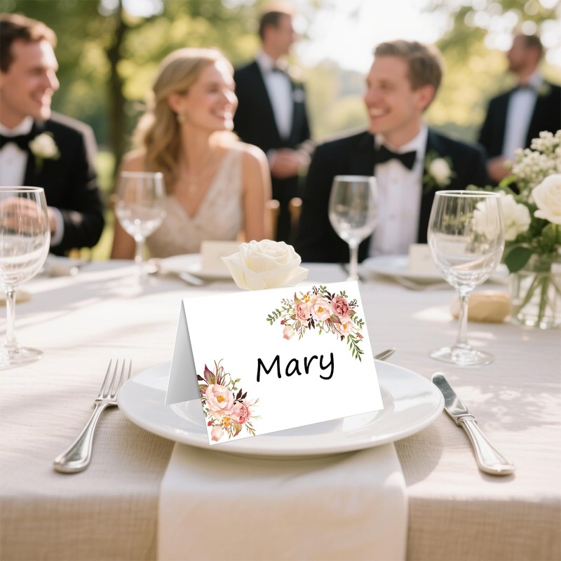 60 Pcs Wedding Place Cards,Blank Table Place Cards Setting Name