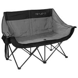 REALEAD Double Camping Chair - Oversized Camping Loveseat for Adults Two Person Support 650 lbs - Heavy Duty Folding Camp Chair with Cooler Bags for Outdoor Sports Beach