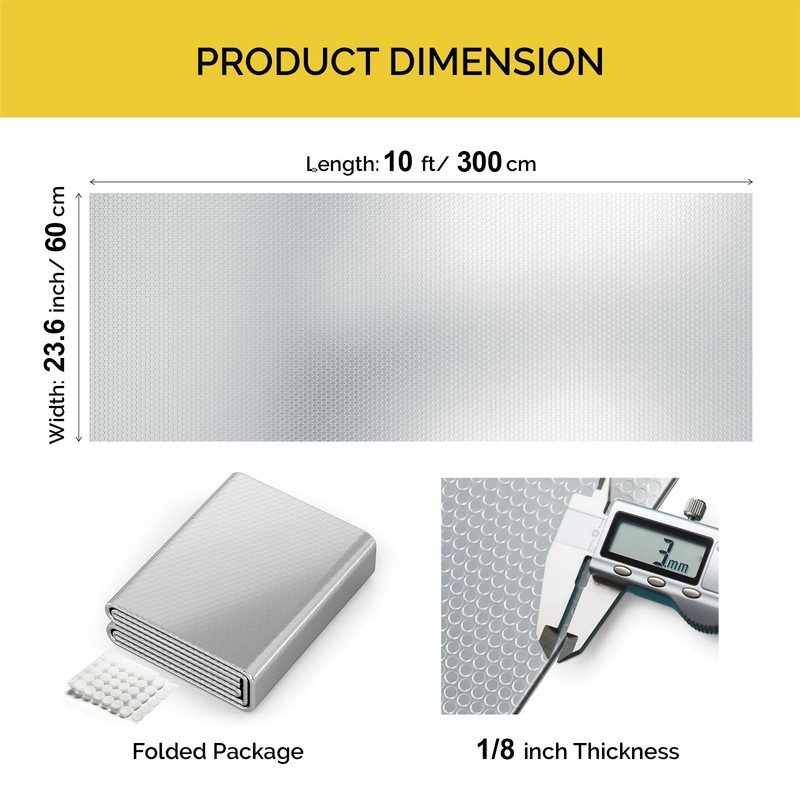 fowong Double Reflective Insulation Roll, Window Insulation for Summer Heat,