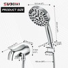 SUBEIXI Black Tub Spout with Diverter,10 Settings High Pressure Hand